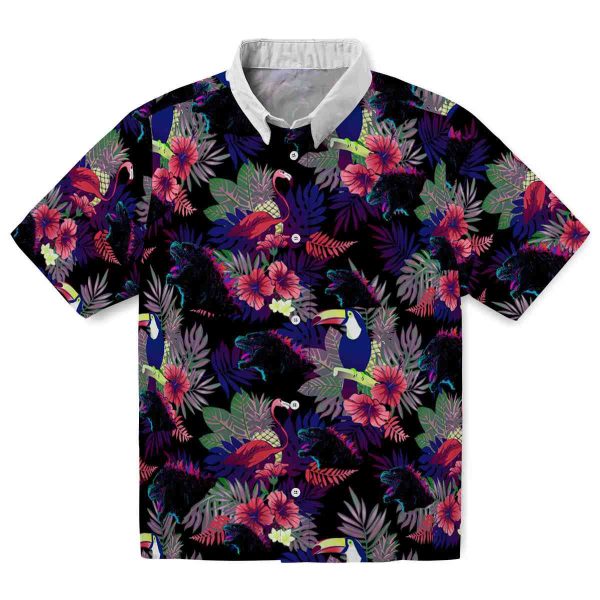 Godzilla Floral Toucan Hawaiian Shirt Best selling