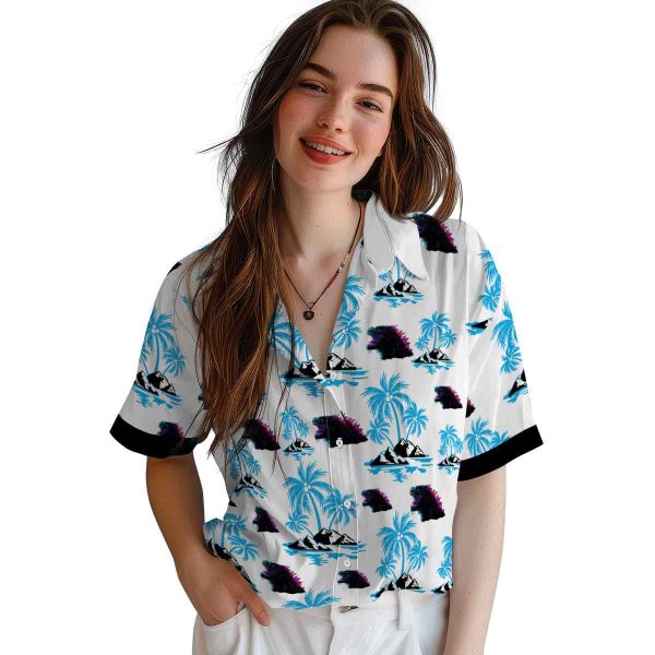 Godzilla Palm Island Print Hawaiian Shirt Trendy