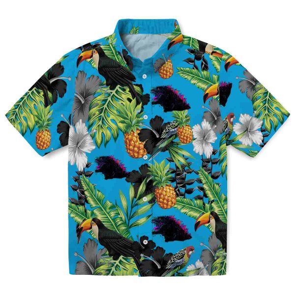 Godzilla Toucan Hibiscus Pineapple Hawaiian Shirt Best selling