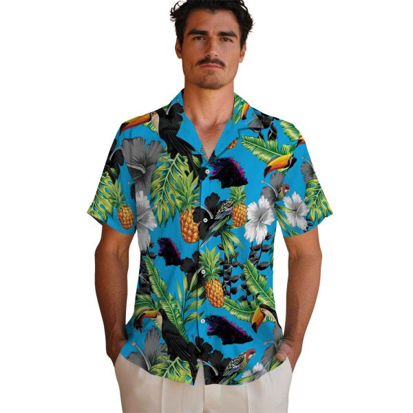 Godzilla Toucan Hibiscus Pineapple Hawaiian Shirt High quality