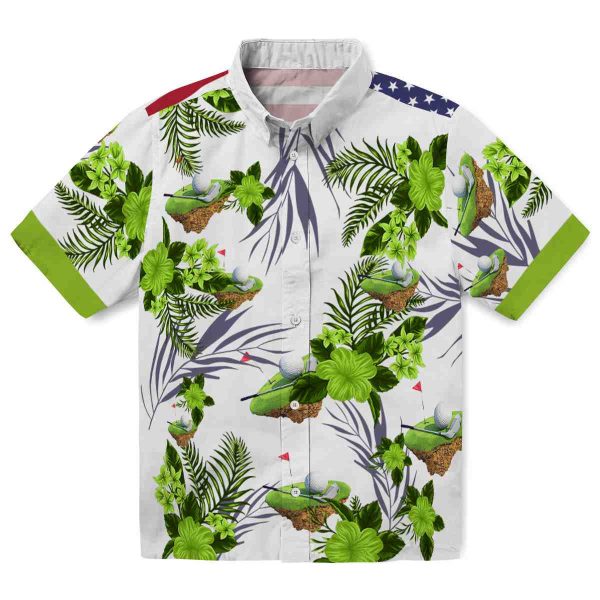 Golf Patriotic Hibiscus Design Hawaiian Shirt Best selling