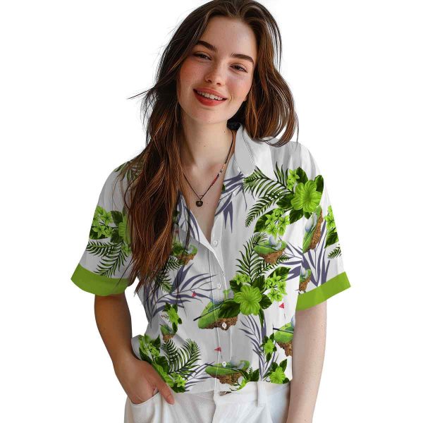 Golf Patriotic Hibiscus Design Hawaiian Shirt Trendy