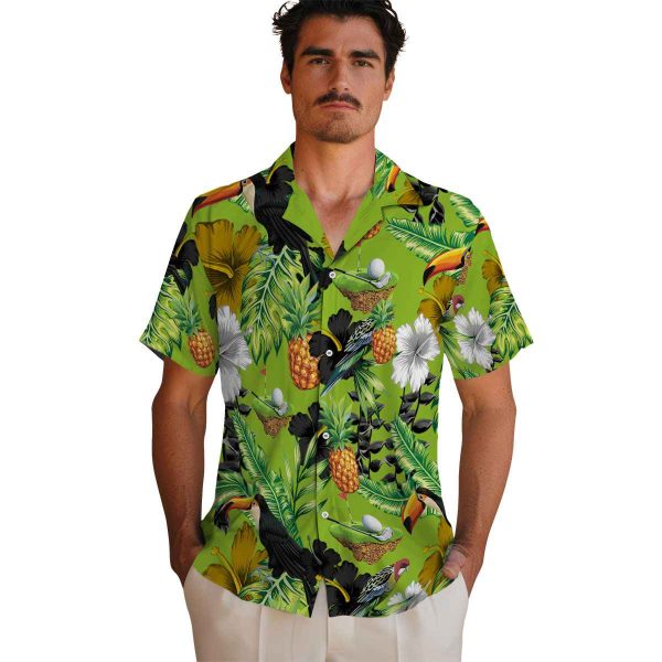 Golf Toucan Hibiscus Pineapple Hawaiian Shirt High quality