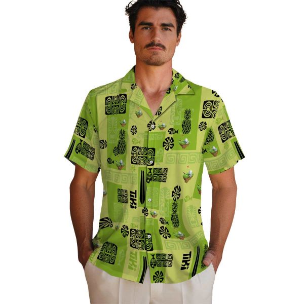 Golf Tribal Symbols Hawaiian Shirt High quality