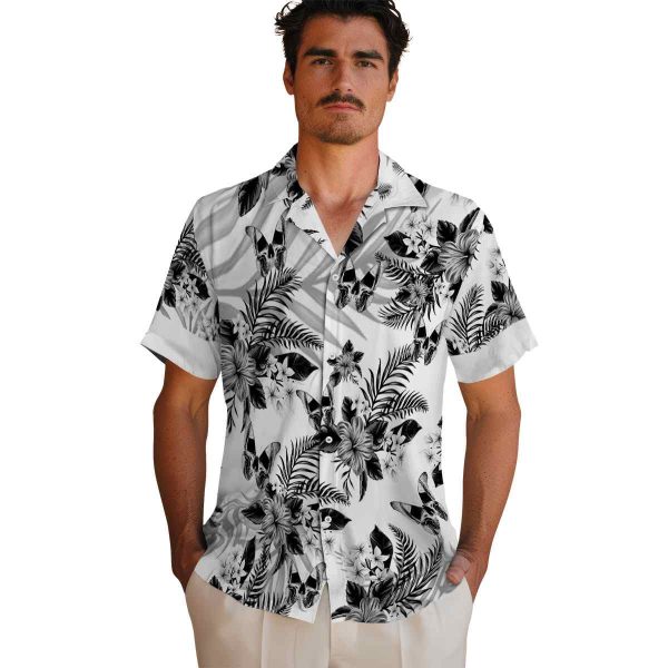 Goth Hibiscus Palm Leaves Hawaiian Shirt High quality