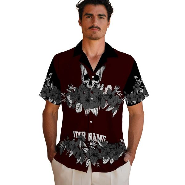 Goth Hibiscus Stripe Hawaiian Shirt High quality