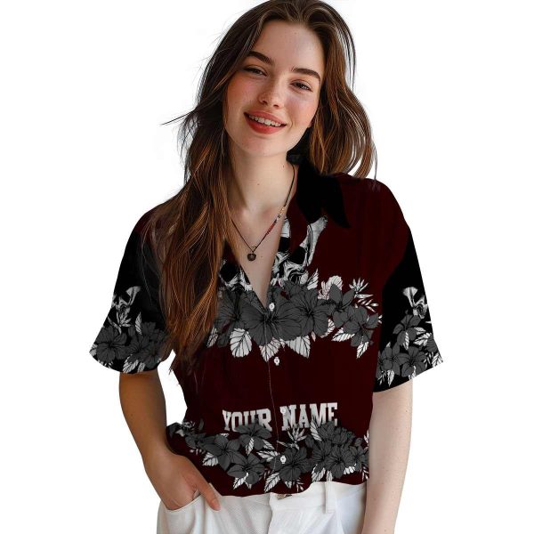 Goth Hibiscus Stripe Hawaiian Shirt Trendy