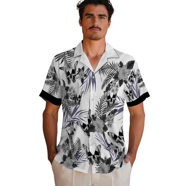 Goth Patriotic Hibiscus Design Hawaiian Shirt High quality