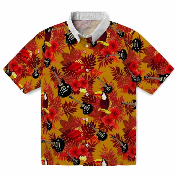 Guitar Floral Toucan Hawaiian Shirt Best selling