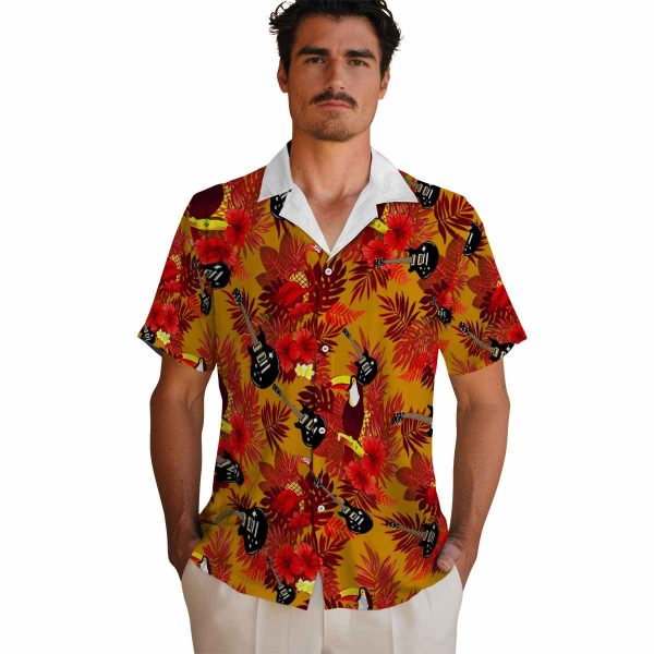 Guitar Floral Toucan Hawaiian Shirt High quality