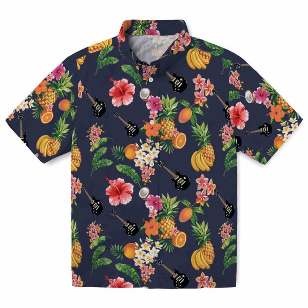 Guitar Hibiscus And Fruit Hawaiian Shirt Best selling