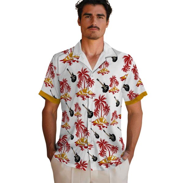 Guitar Palm Island Print Hawaiian Shirt High quality