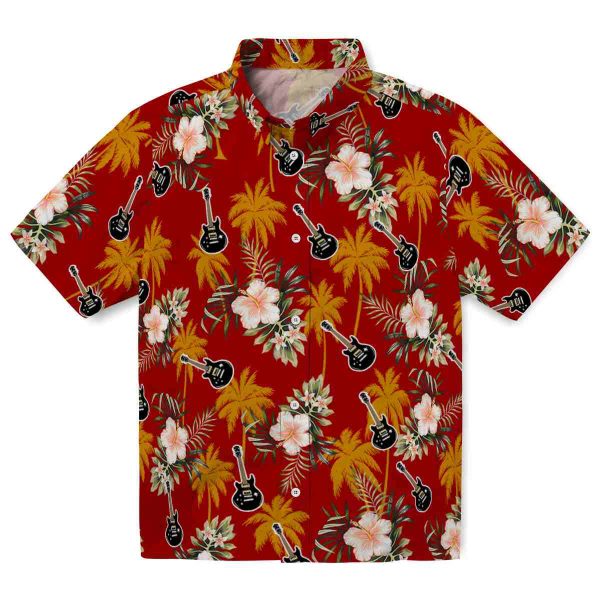 Guitar Palm Tree Flower Hawaiian Shirt Best selling