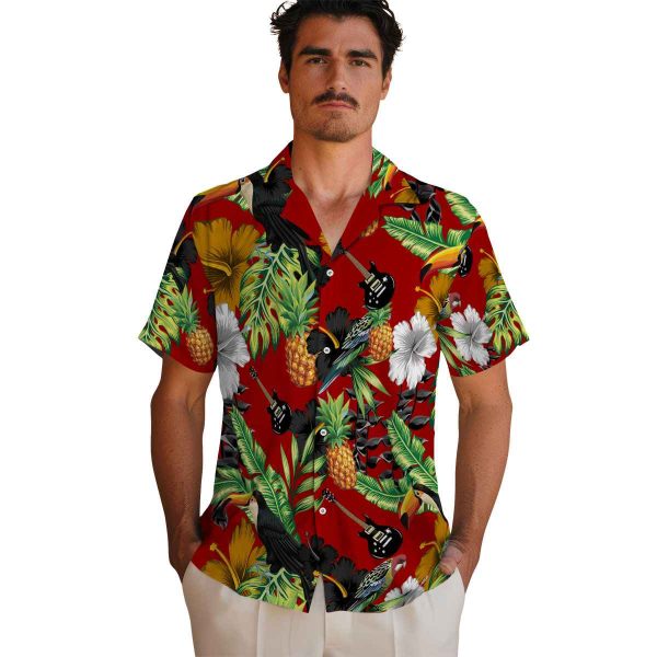 Guitar Toucan Hibiscus Pineapple Hawaiian Shirt High quality