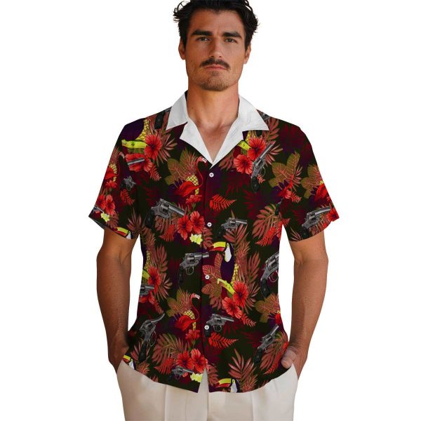 Gun Floral Toucan Hawaiian Shirt High quality