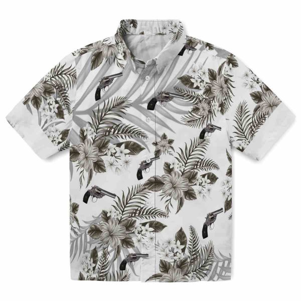 Gun Hibiscus Palm Leaves Hawaiian Shirt Best selling