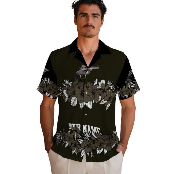 Gun Hibiscus Stripe Hawaiian Shirt High quality