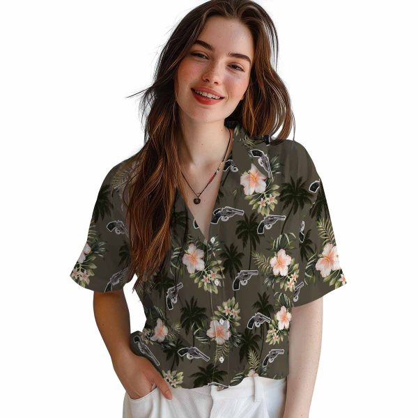 Gun Palm Tree Flower Hawaiian Shirt Trendy 1