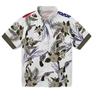 Gun Patriotic Hibiscus Design Hawaiian Shirt Best selling