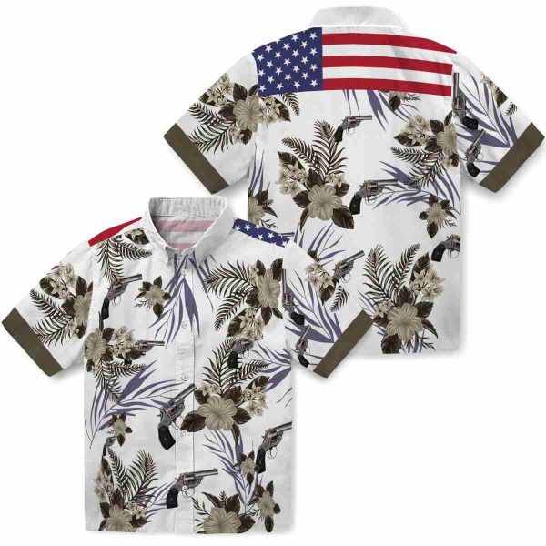 Gun Patriotic Hibiscus Design Hawaiian Shirt Latest Model