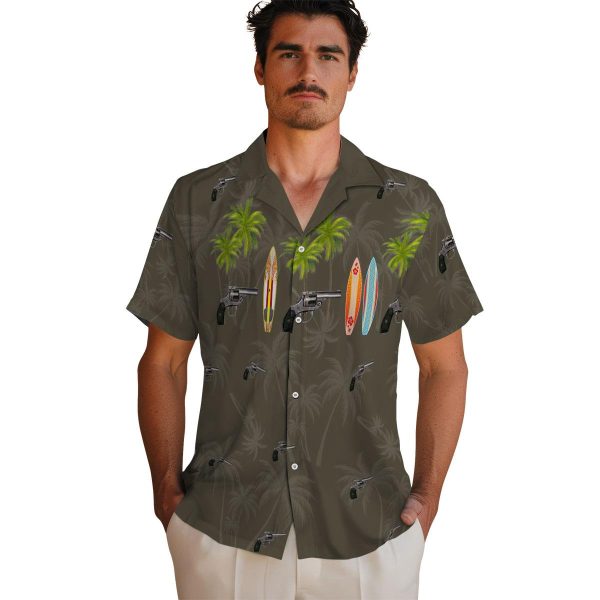 Gun Surfboard Palm Hawaiian Shirt High quality