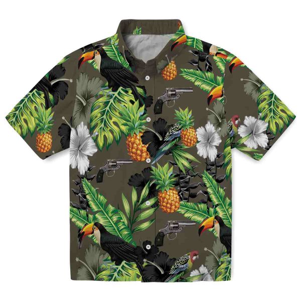 Gun Toucan Hibiscus Pineapple Hawaiian Shirt Best selling