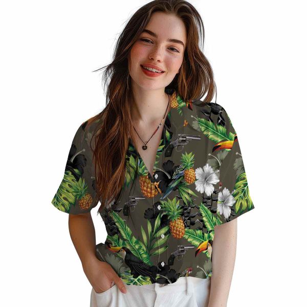 Gun Toucan Hibiscus Pineapple Hawaiian Shirt Trendy