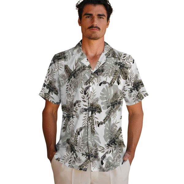 Gun Tropical Leaves Hawaiian Shirt High quality