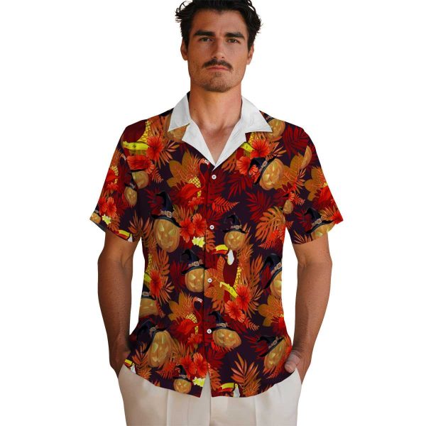 Halloween Floral Toucan Hawaiian Shirt High quality