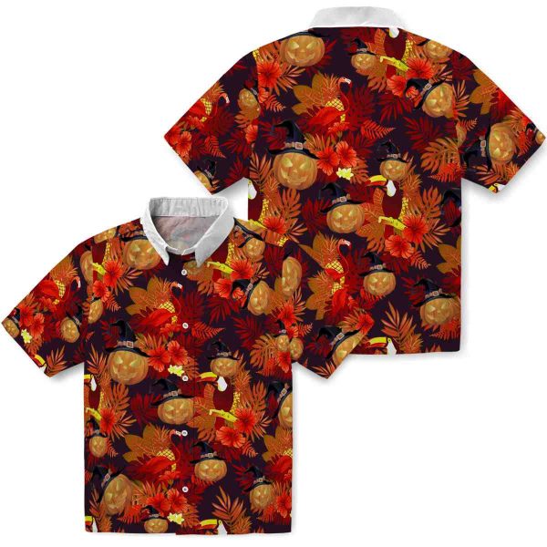 Halloween Floral Toucan Hawaiian Shirt Latest Model