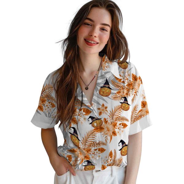 Halloween Hibiscus Palm Leaves Hawaiian Shirt Trendy