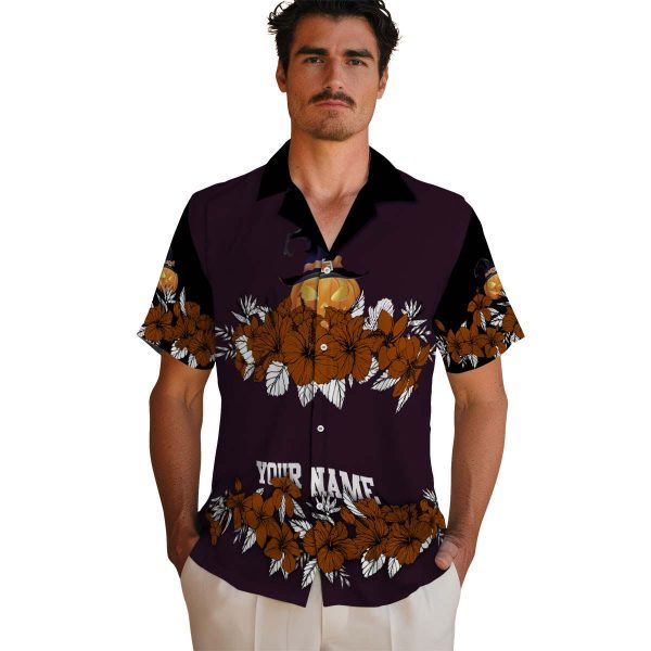 Halloween Hibiscus Stripe Hawaiian Shirt High quality