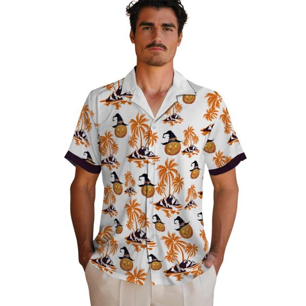 Halloween Palm Island Print Hawaiian Shirt High quality