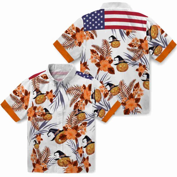 Halloween Patriotic Hibiscus Design Hawaiian Shirt Latest Model