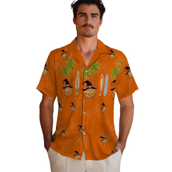 Halloween Surfboard Palm Hawaiian Shirt High quality