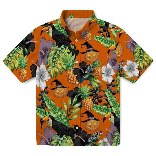 Halloween Toucan Hibiscus Pineapple Hawaiian Shirt Best selling