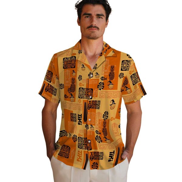 Halloween Tribal Symbols Hawaiian Shirt High quality