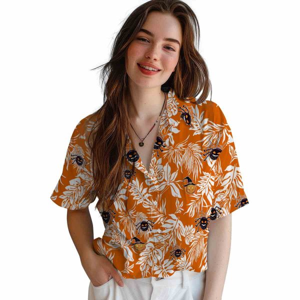 Halloween Tropical Leaf Hawaiian Shirt Trendy