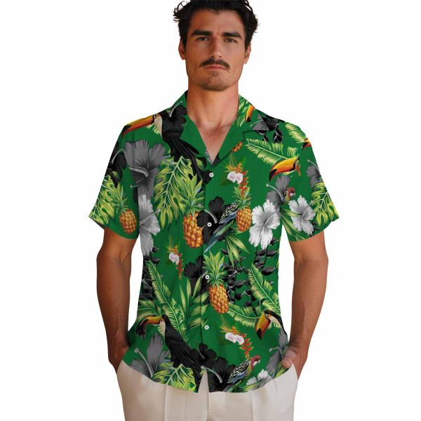 Hawaiian Flower Shirt Toucan Hibiscus Pineapple Hawaiian Shirt High quality