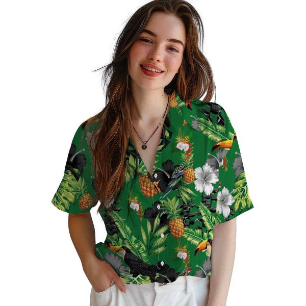 Hawaiian Flower Shirt Toucan Hibiscus Pineapple Hawaiian Shirt Trendy