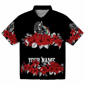 Heavy Metal Hibiscus Stripe Hawaiian Shirt Best selling