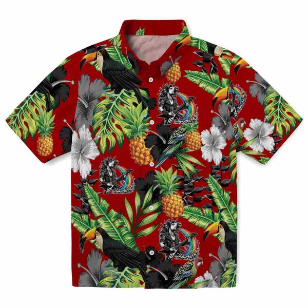 Heavy Metal Toucan Hibiscus Pineapple Hawaiian Shirt Best selling