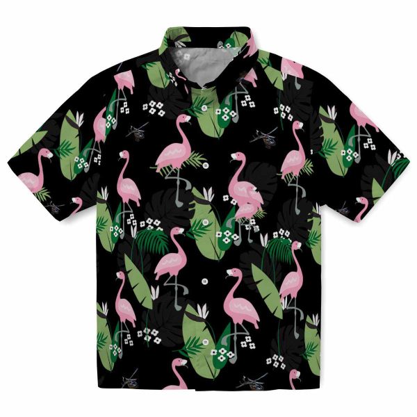 Helicopter Flamingo Leaf Motif Hawaiian Shirt Best selling