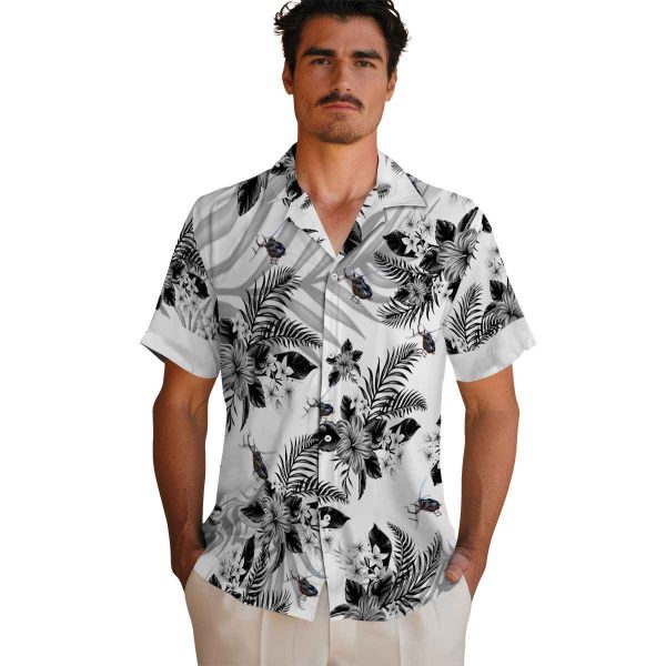 Helicopter Hibiscus Palm Leaves Hawaiian Shirt High quality