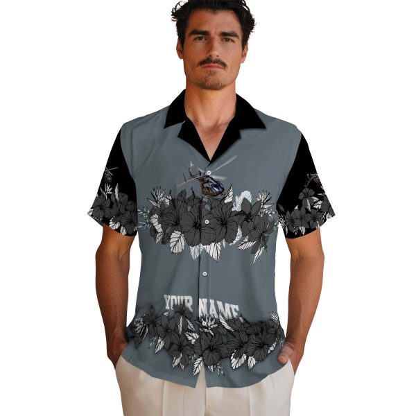 Helicopter Hibiscus Stripe Hawaiian Shirt High quality