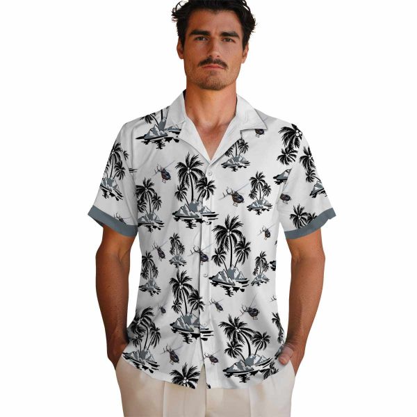 Helicopter Palm Island Print Hawaiian Shirt High quality