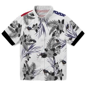 Helicopter Patriotic Hibiscus Design Hawaiian Shirt Best selling