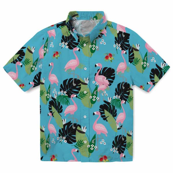 Hibiscus Flamingo Leaf Motif Hawaiian Shirt Best selling 1