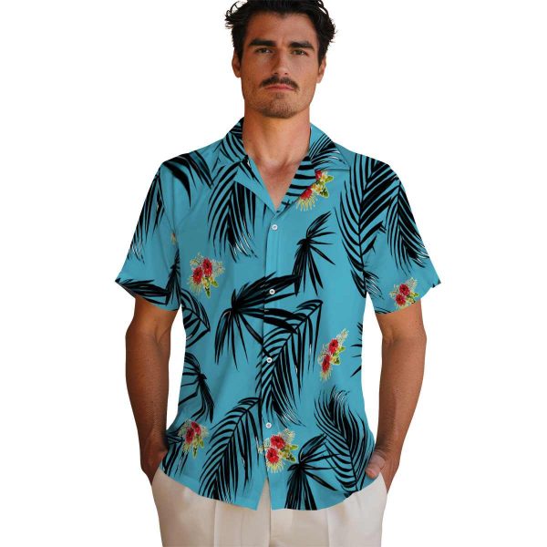 Hibiscus Palm Leaf Hawaiian Shirt High quality