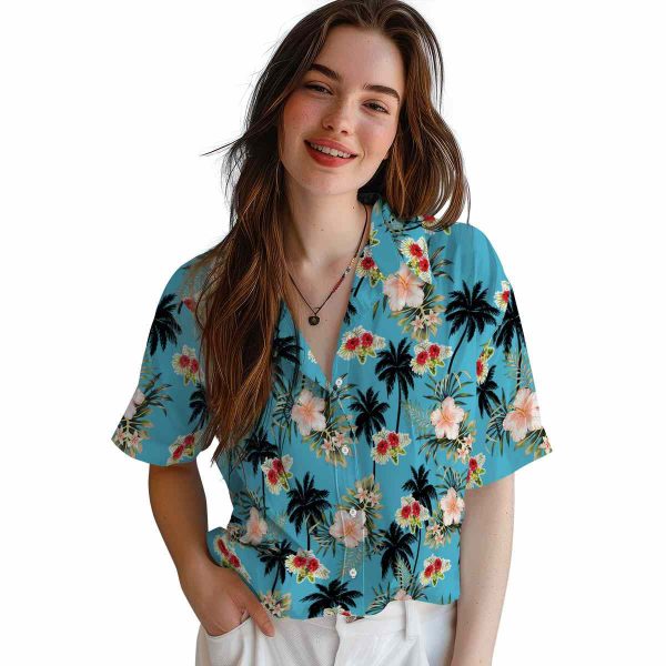 Hibiscus Palm Tree Flower Hawaiian Shirt Trendy